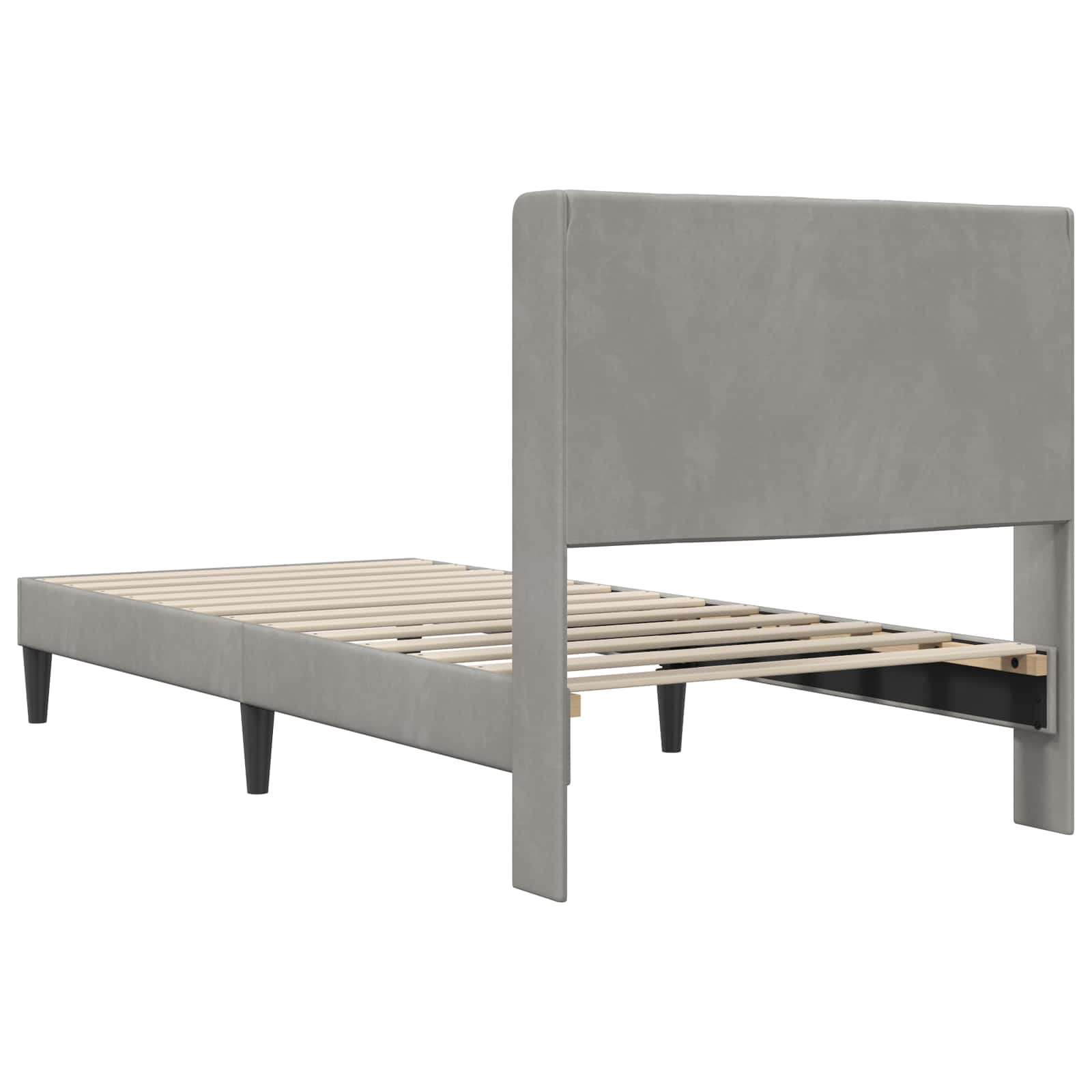 Struttura del letto Grigio Chiaro 100 x 200 cm Velluto | homemem39
