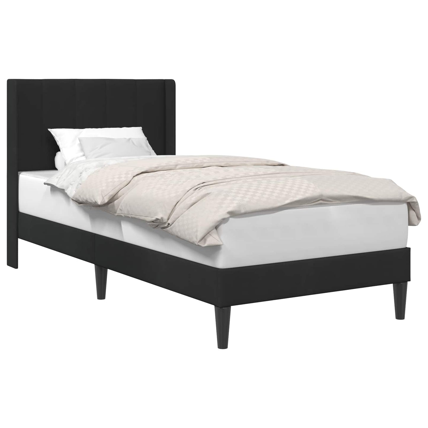 Struttura del letto con testiera Nero 100 x 200 cm Velluto | homemem39