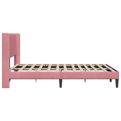 Struttura del letto con testiera Rosa 120 x 190 cm Velluto | homemem39