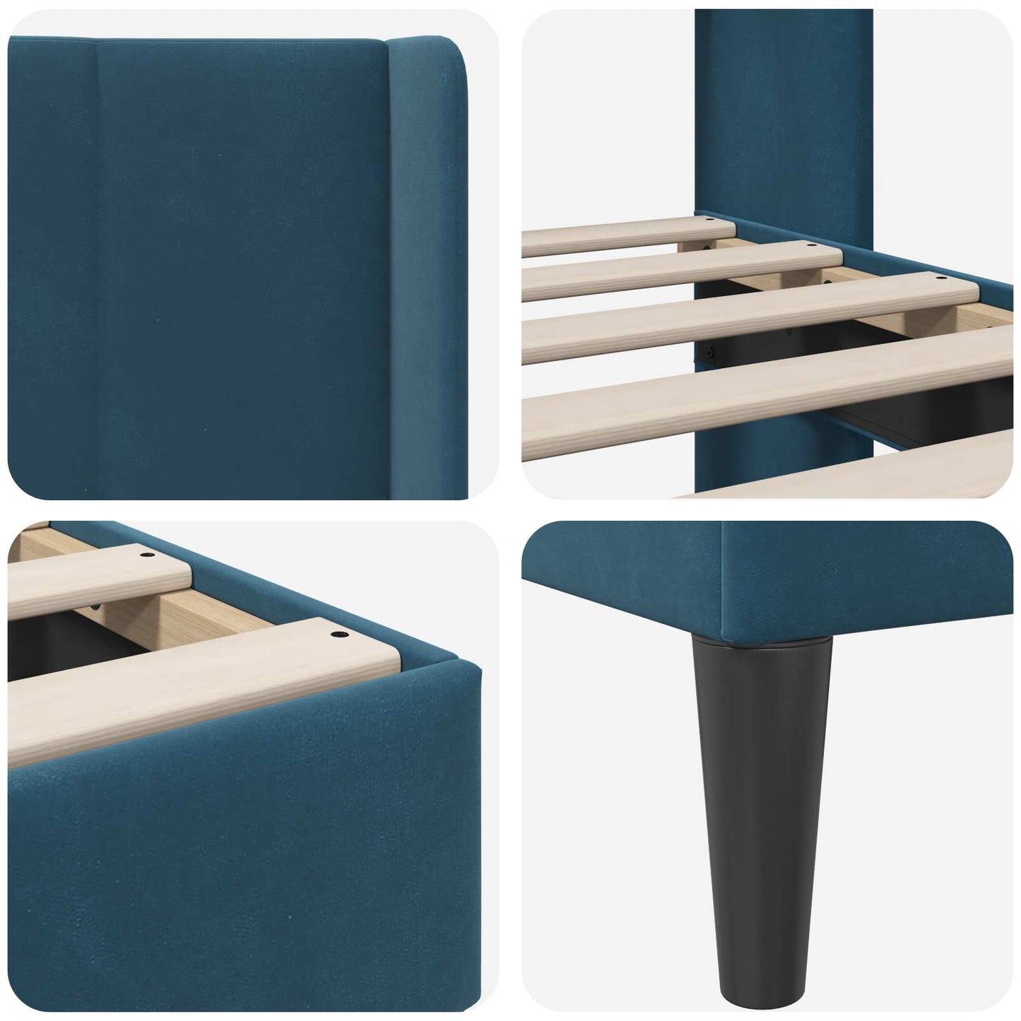 Struttura del letto con testiera Blu 120 x 190 cm Velluto | homemem39