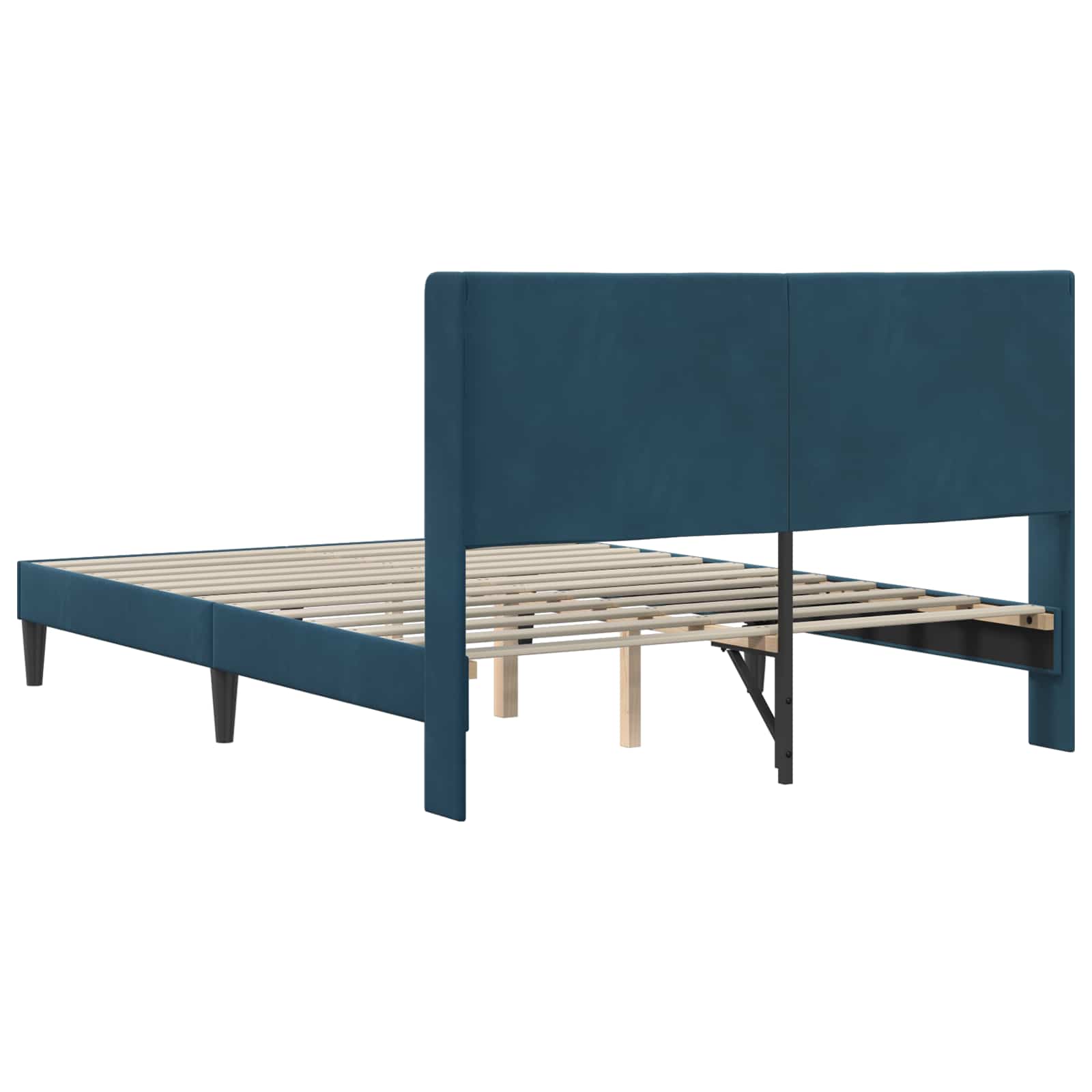 Struttura del letto con testiera Blu 120 x 190 cm Velluto | homemem39