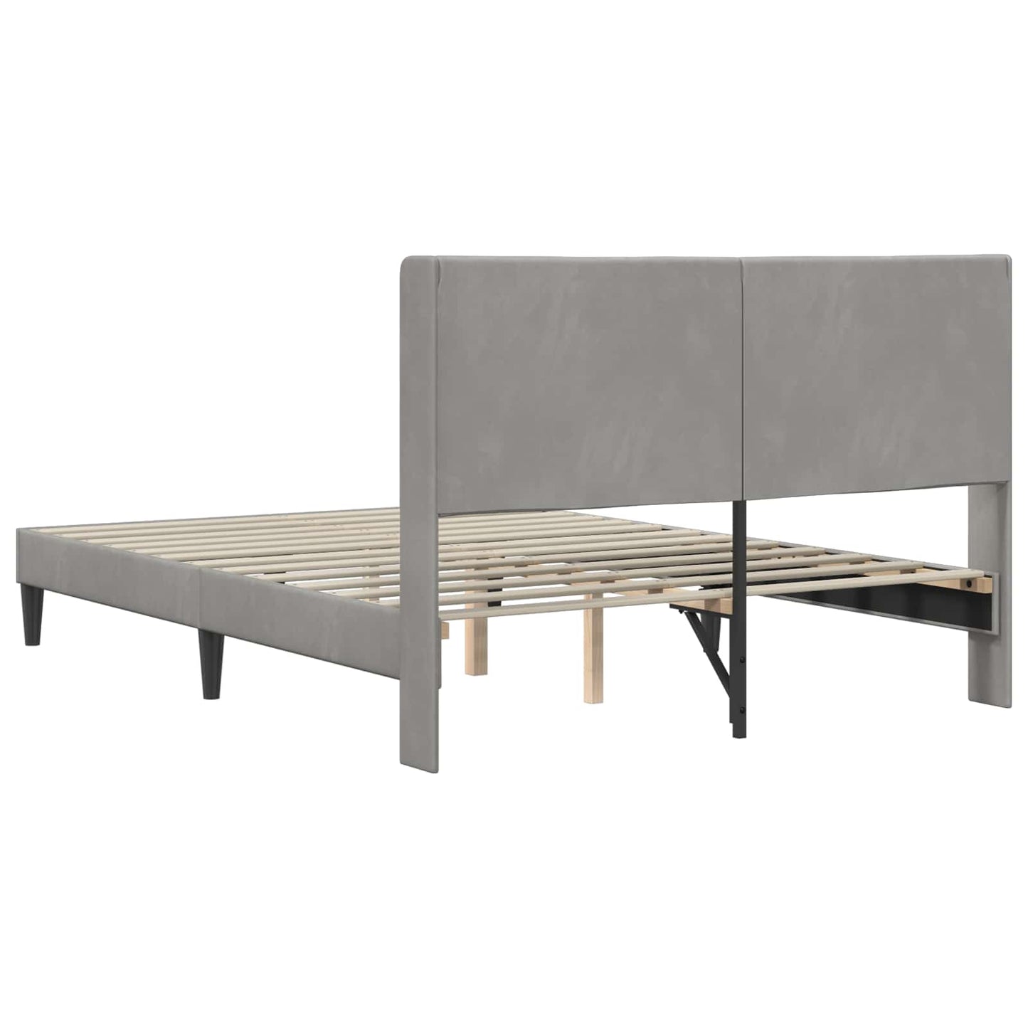 Struttura del letto Grigio Chiaro 120 x 200 cm Velluto | homemem39