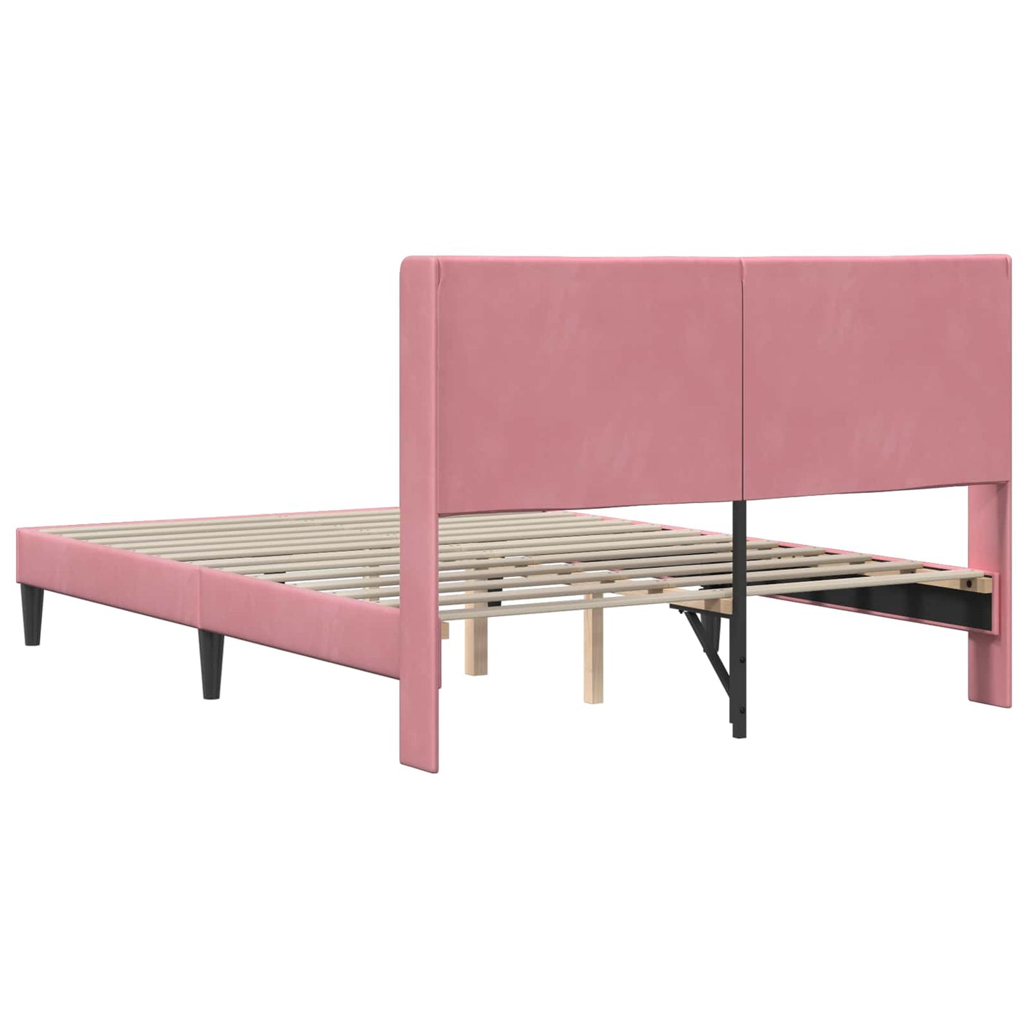 Struttura del letto con testiera Rosa 120 x 200 cm Velluto | homemem39