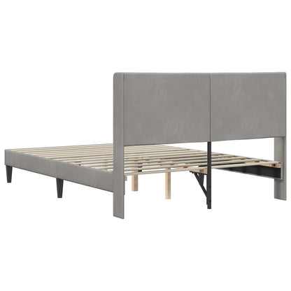 Struttura del letto Grigio Chiaro 140 x 190 cm Velluto | homemem39