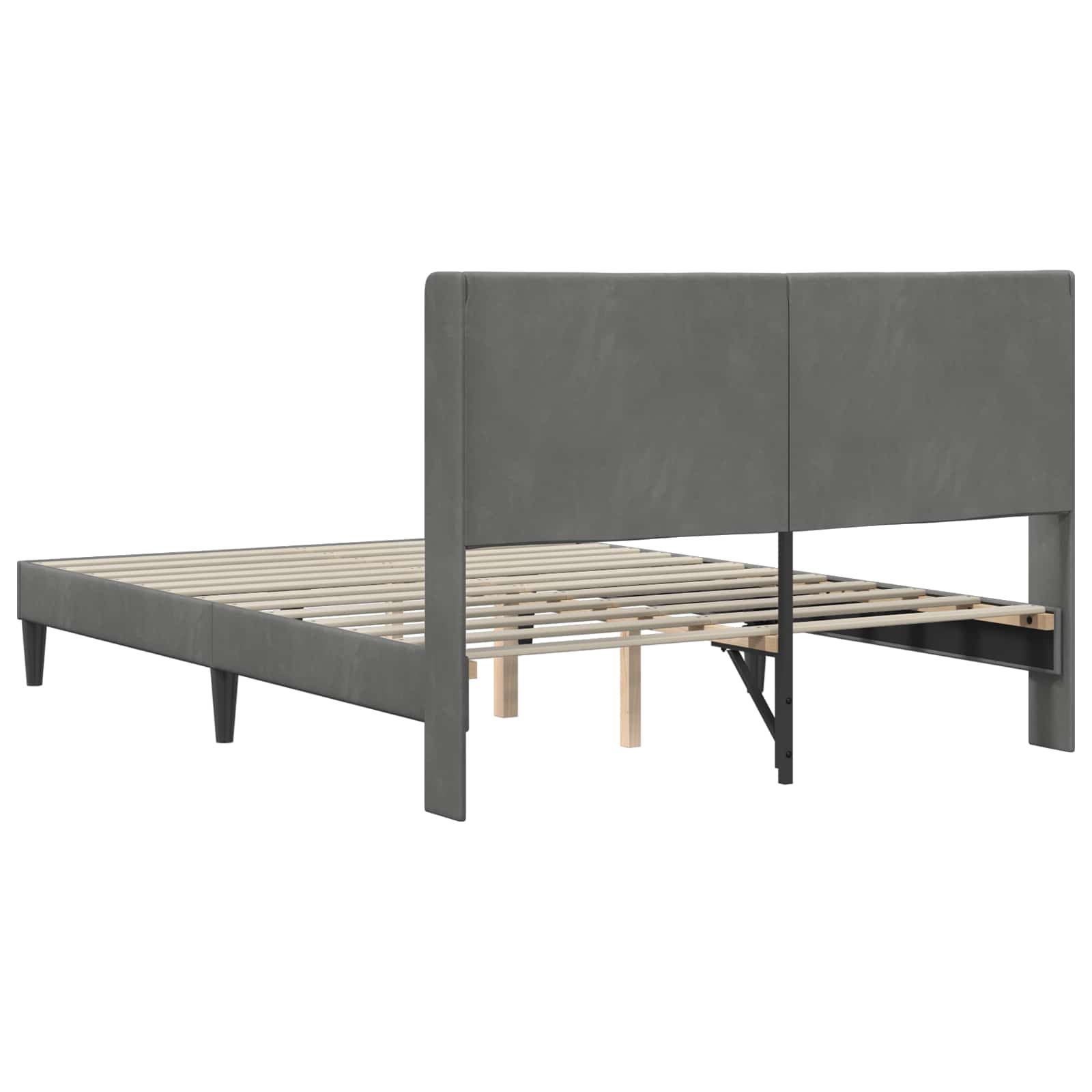 Struttura del letto Grigio Scuro 140 x 190 cm Velluto | homemem39