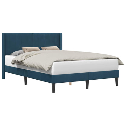 Struttura del letto con testiera Blu 140 x 190 cm Velluto | homemem39