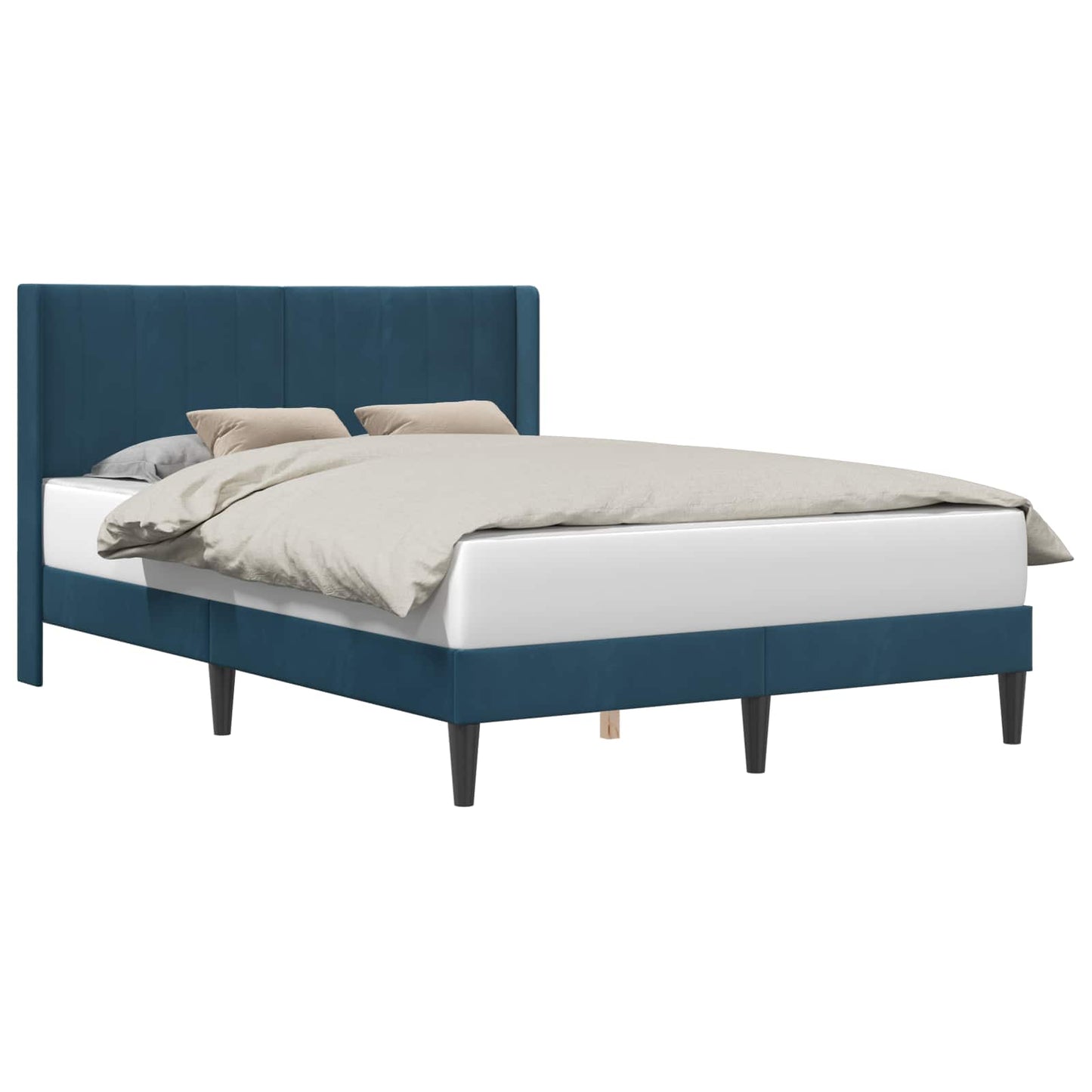 Struttura del letto con testiera Blu 140 x 200 cm Velluto | homemem39