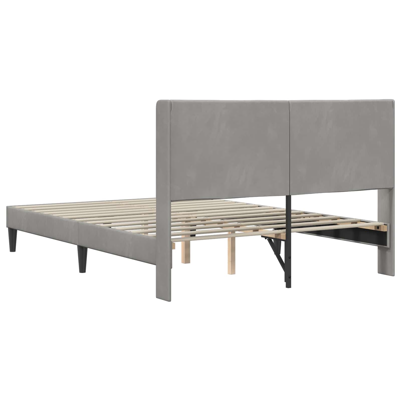 Struttura del letto Grigio Chiaro 160 x 200 cm Velluto | homemem39