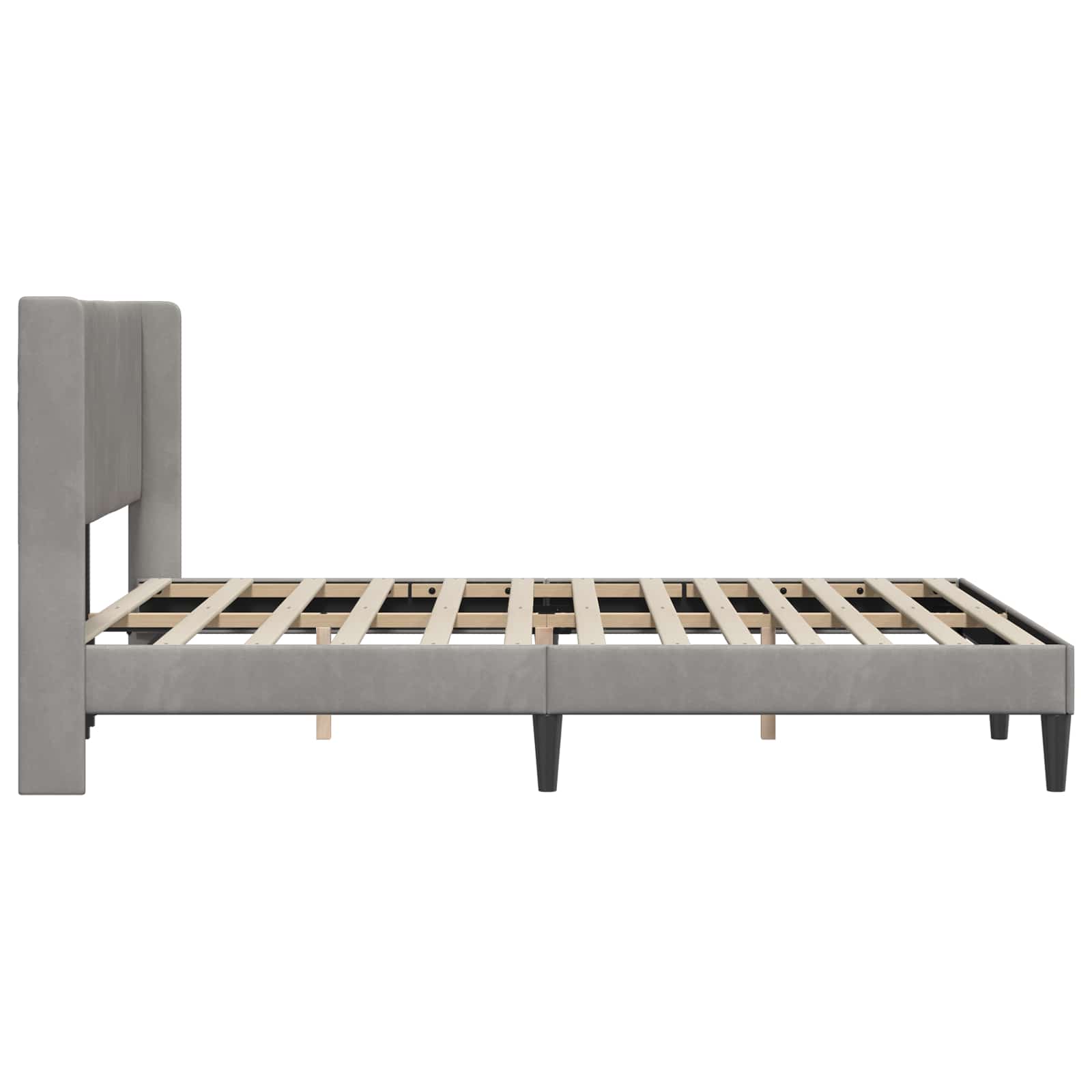 Struttura del letto Grigio Chiaro 160 x 200 cm Velluto | homemem39