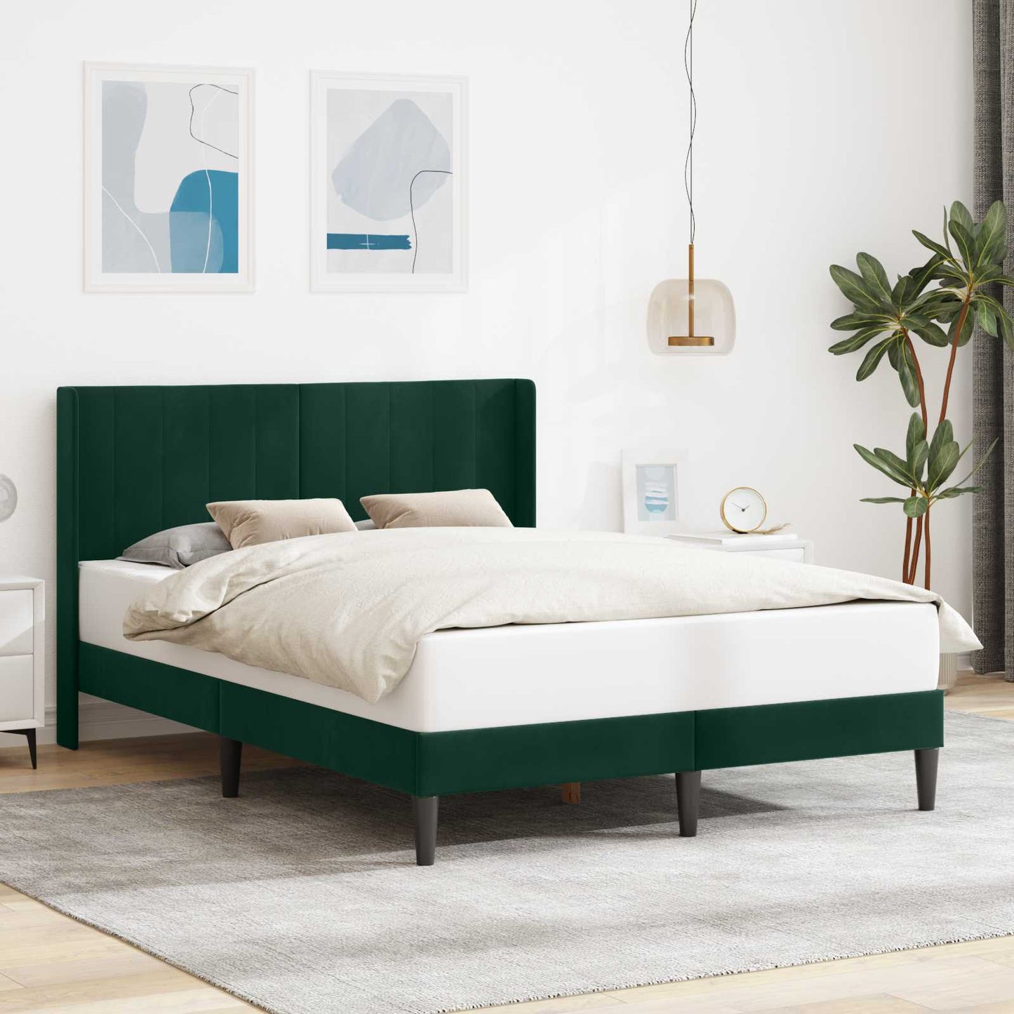 Struttura del letto Verde Scuro 160 x 200 cm Velluto | homemem39