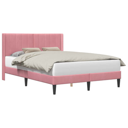 Struttura del letto con testiera Rosa 160 x 200 cm Velluto | homemem39