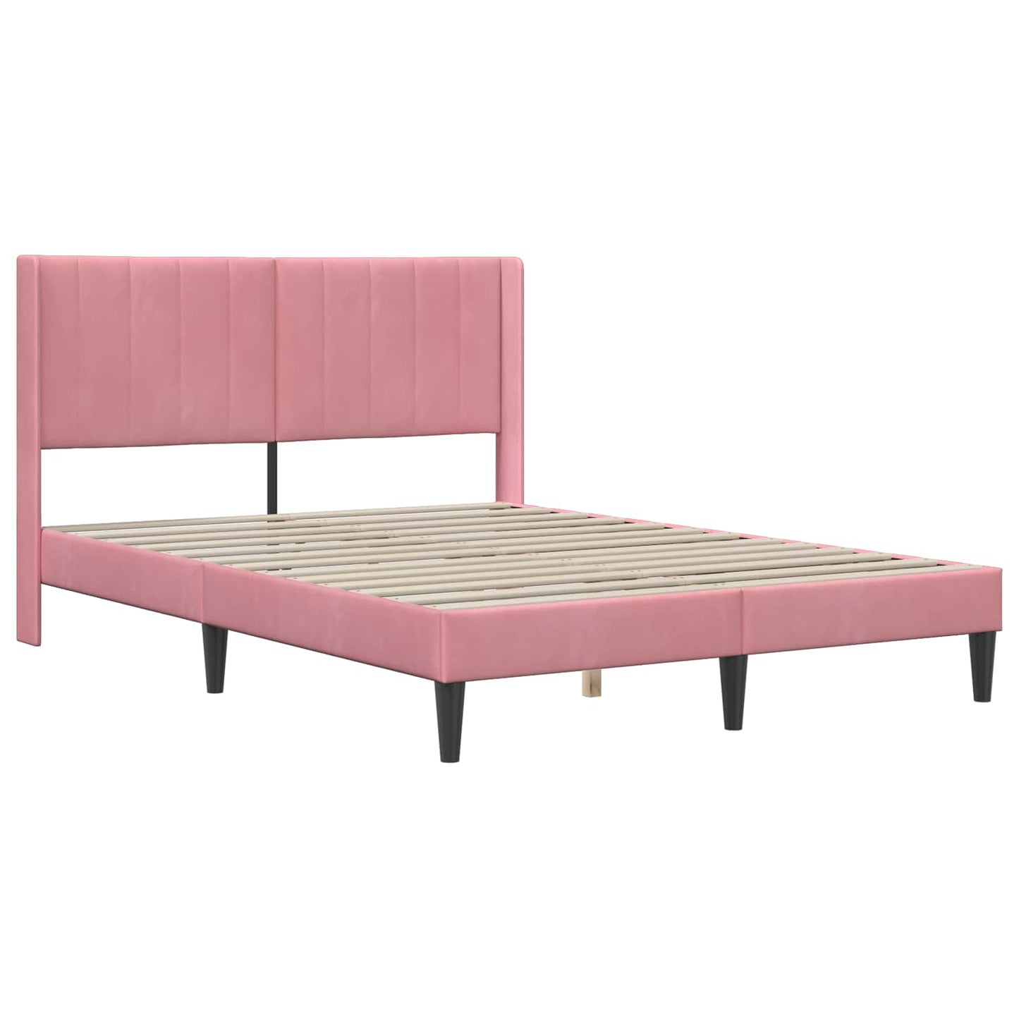 Struttura del letto con testiera Rosa 160 x 200 cm Velluto | homemem39