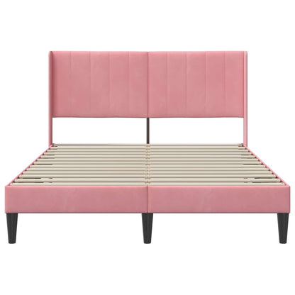 Struttura del letto con testiera Rosa 160 x 200 cm Velluto | homemem39