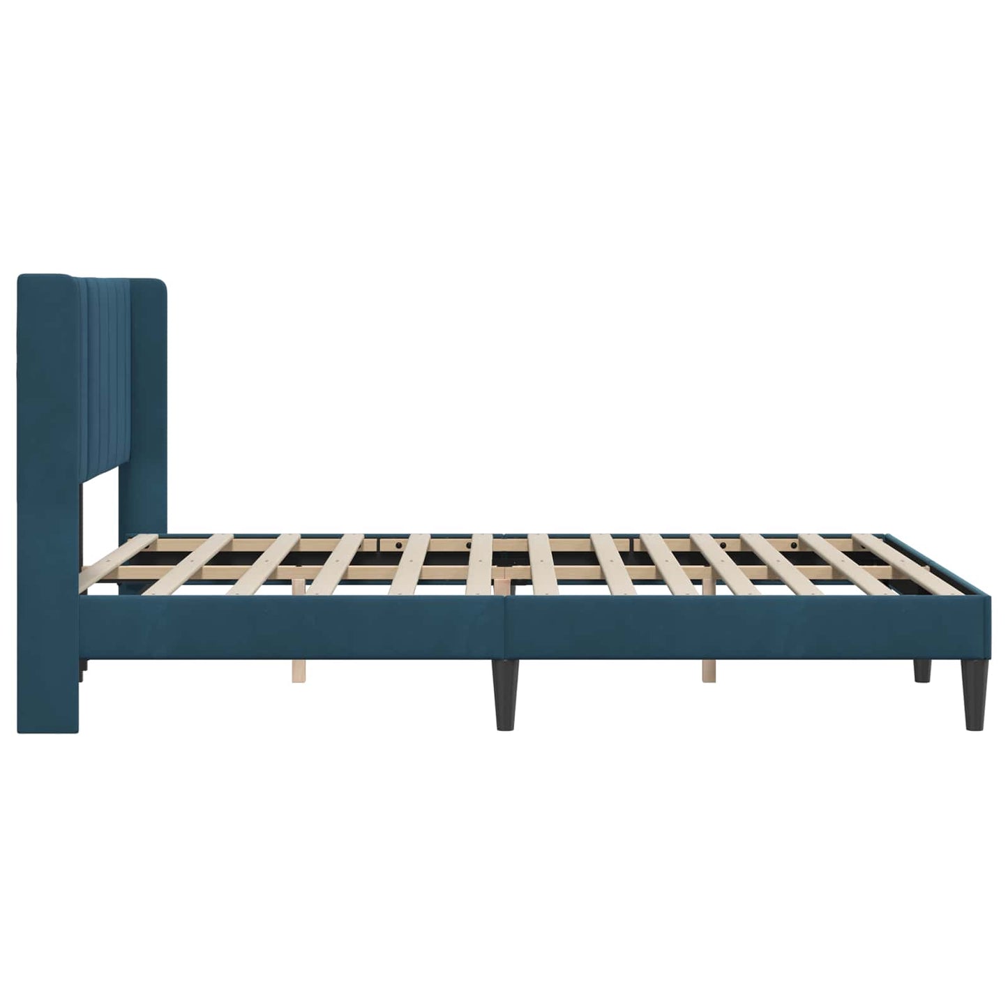 Struttura del letto con testiera Blu 160 x 200 cm Velluto | homemem39