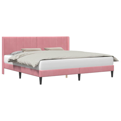 Struttura del letto con testiera Rosa 180 x 200 cm Velluto | homemem39