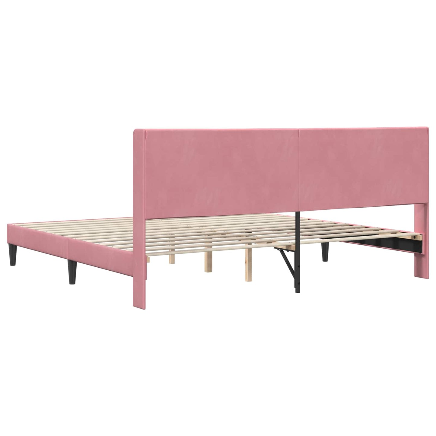 Struttura del letto con testiera Rosa 180 x 200 cm Velluto | homemem39