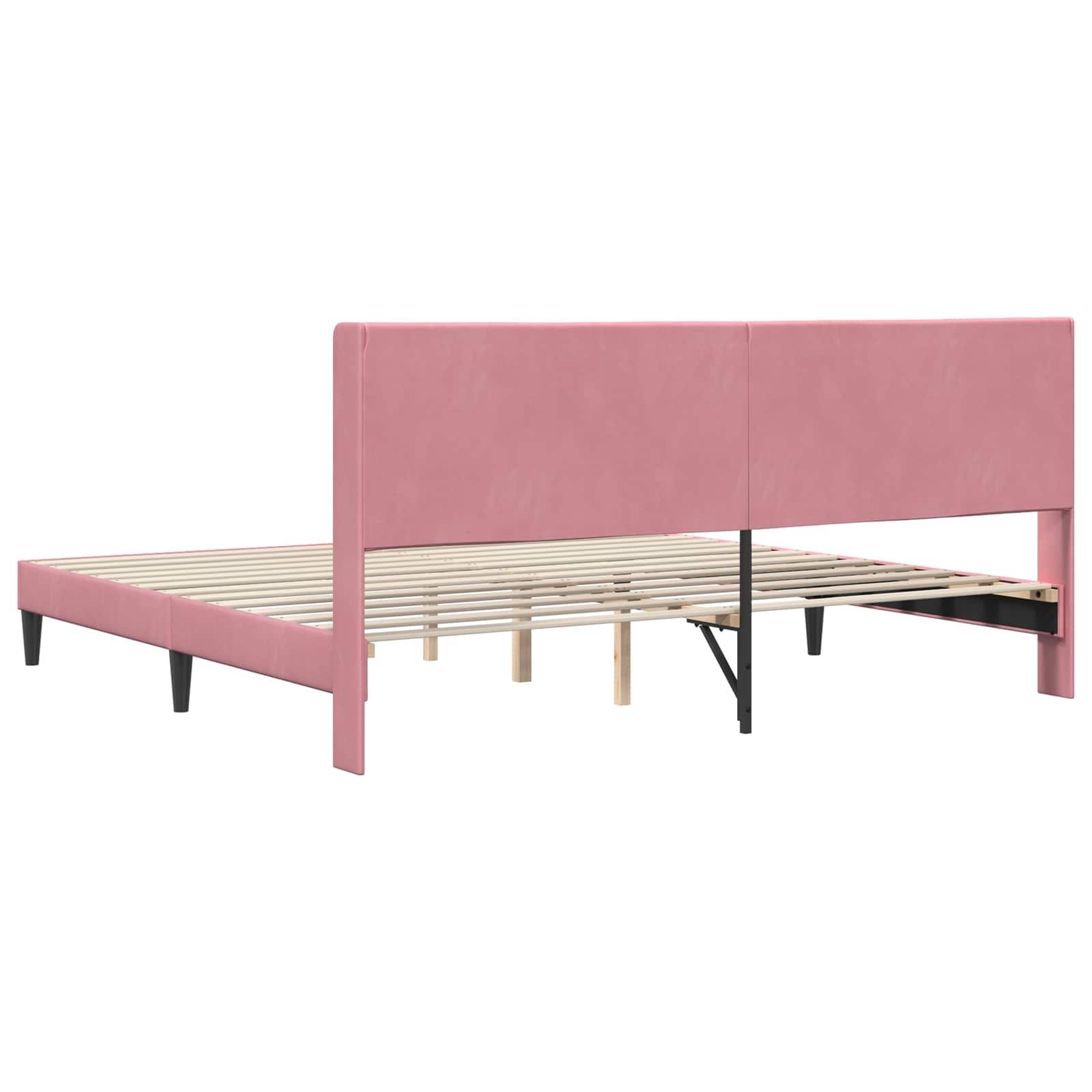 Struttura del letto con testiera Rosa 180 x 200 cm Velluto | homemem39