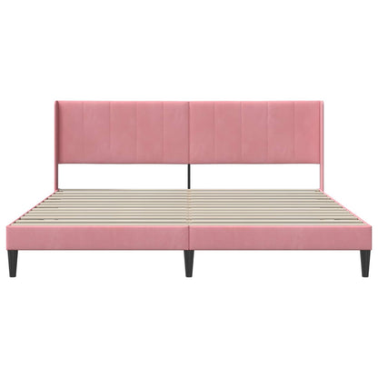 Struttura del letto con testiera Rosa 180 x 200 cm Velluto | homemem39