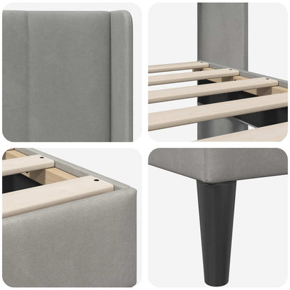 Struttura del letto Grigio Chiaro 200 x 200 cm Velluto | homemem39