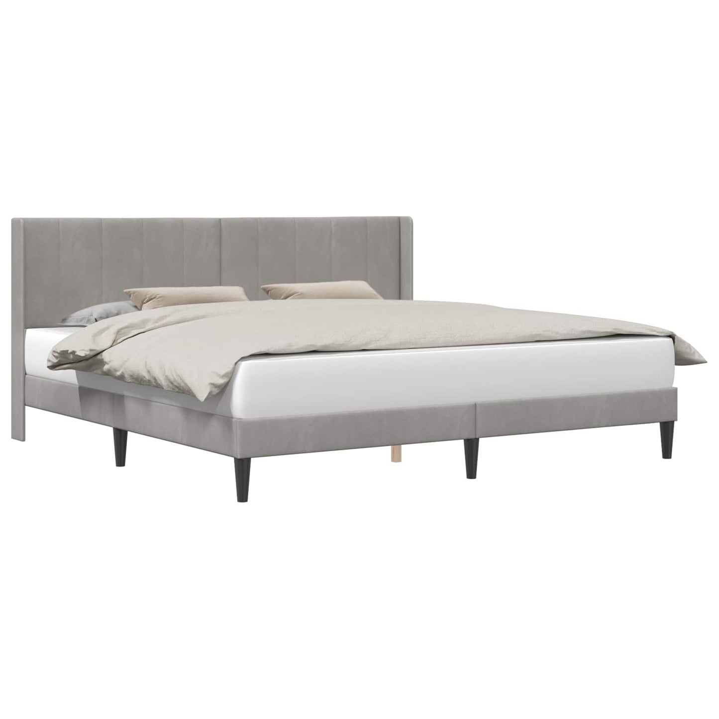 Struttura del letto Grigio Chiaro 200 x 200 cm Velluto | homemem39