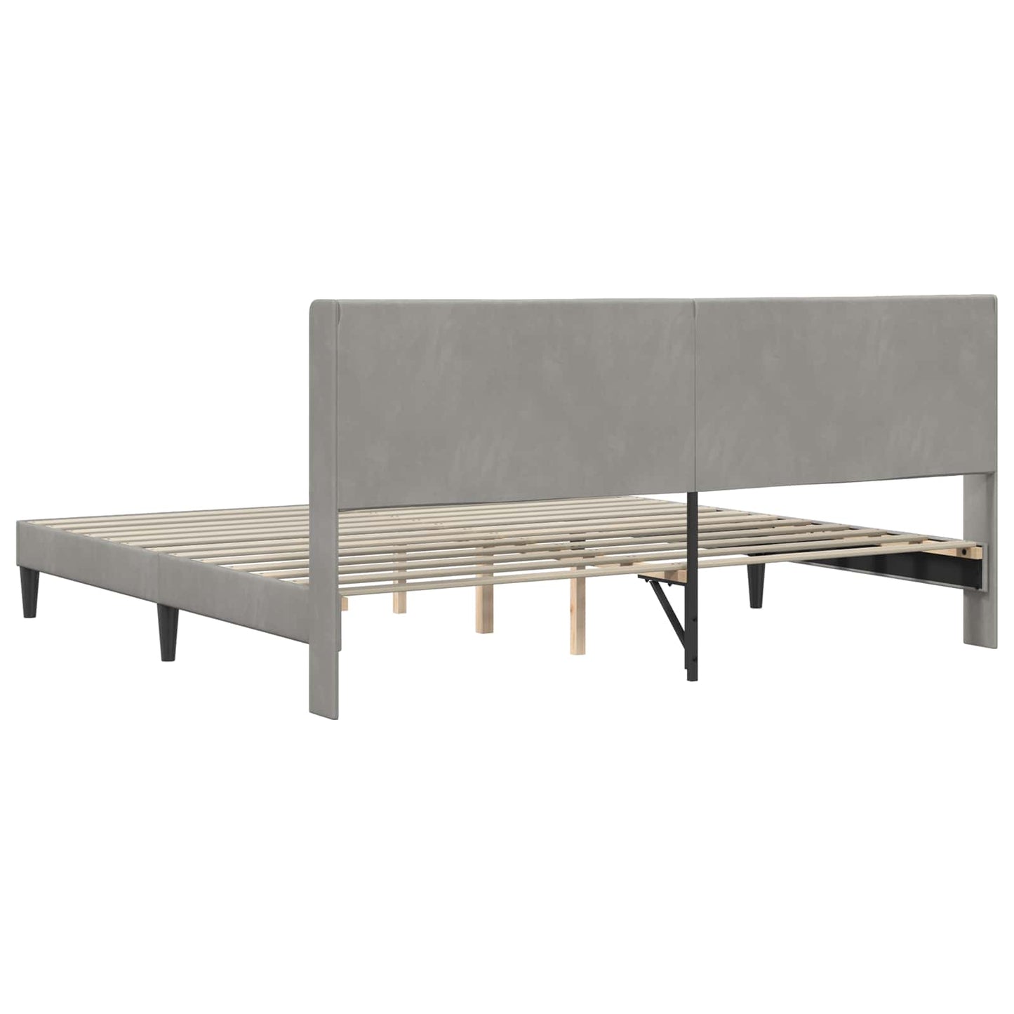 Struttura del letto Grigio Chiaro 200 x 200 cm Velluto | homemem39