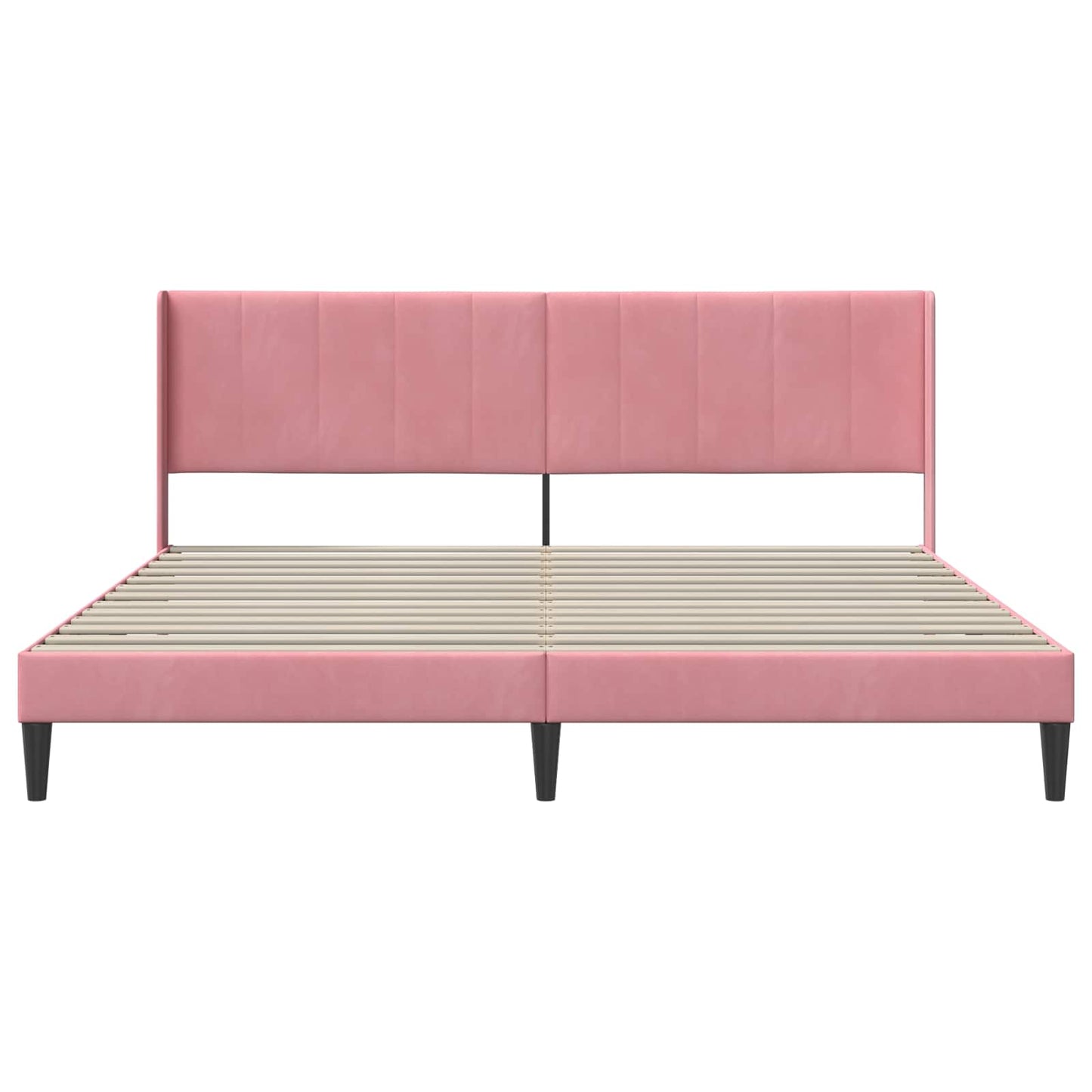 Struttura del letto con testiera Rosa 200 x 200 cm Velluto | homemem39