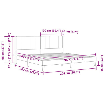 Struttura del letto con testiera Rosa 200 x 200 cm Velluto | homemem39