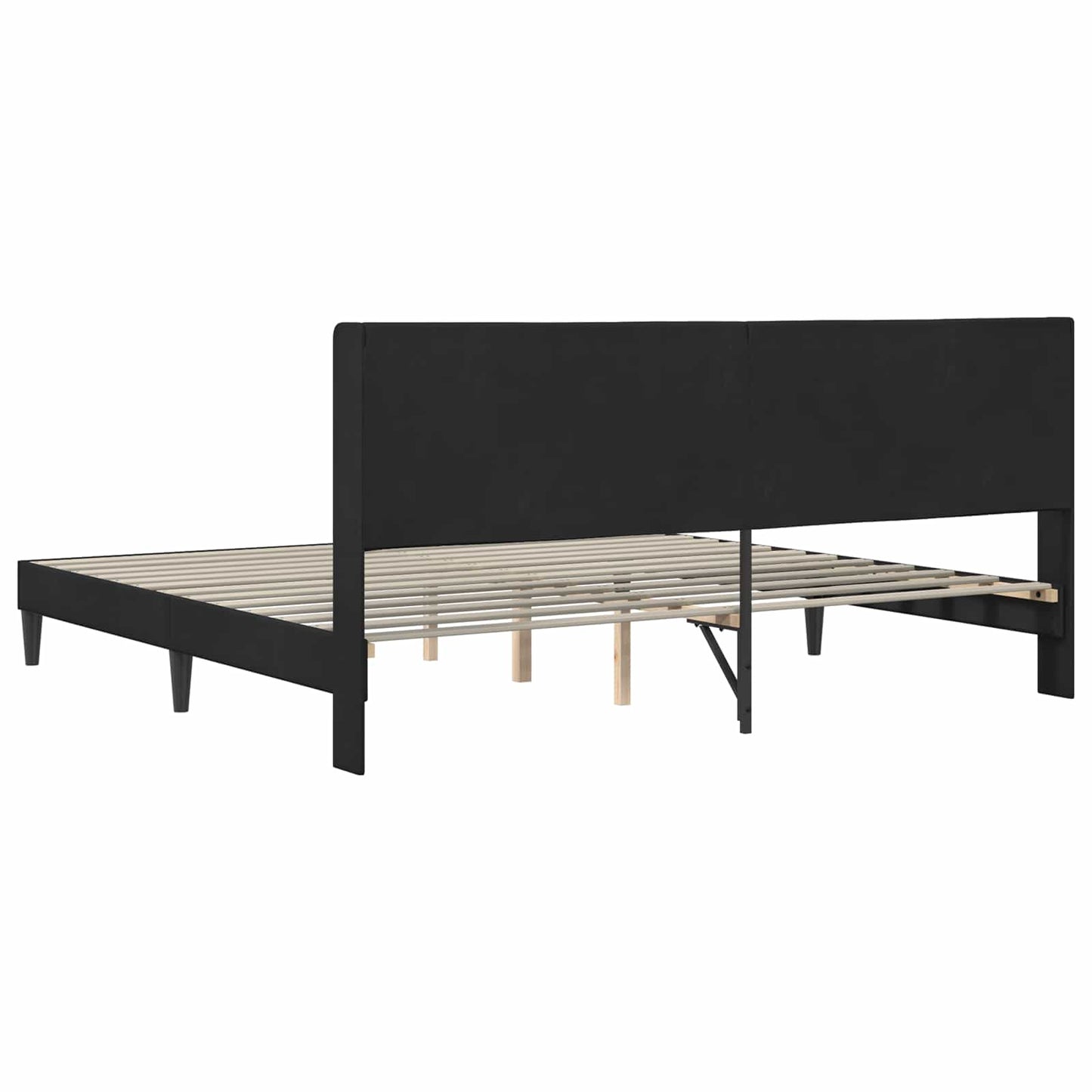 Struttura del letto con testiera Nero 200 x 200 cm Velluto | homemem39