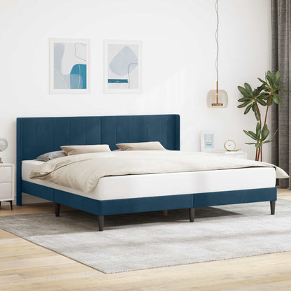 Struttura del letto con testiera Blu 200 x 200 cm Velluto | homemem39