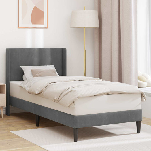 Struttura del letto Grigio Scuro 100 x 190 cm Velluto | homemem39