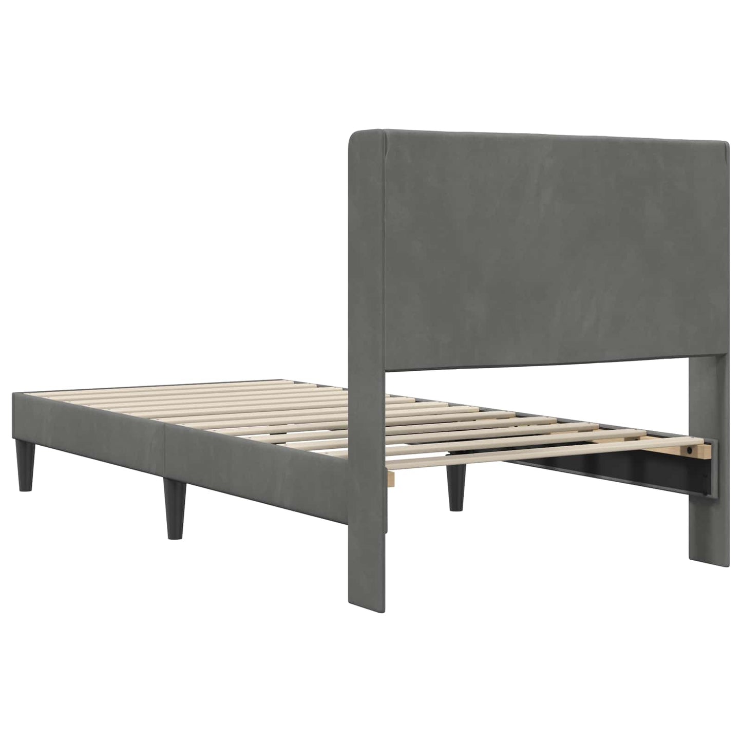 Struttura del letto Grigio Scuro 100 x 190 cm Velluto | homemem39