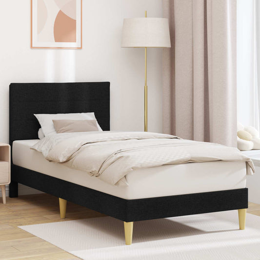 Struttura del letto con testiera Nero 80 x 200 cm Tessuto | homemem39