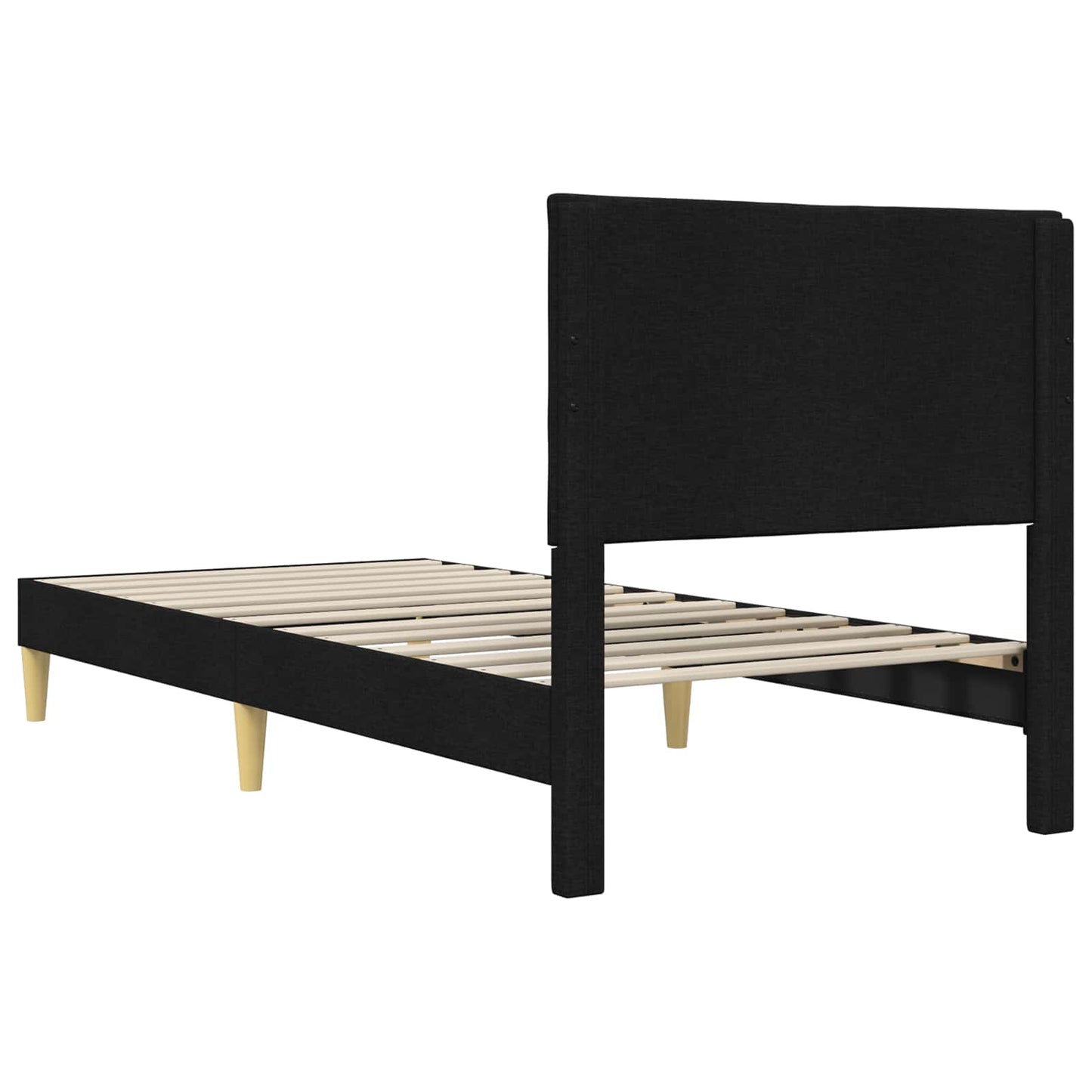 Struttura del letto con testiera Nero 80 x 200 cm Tessuto | homemem39