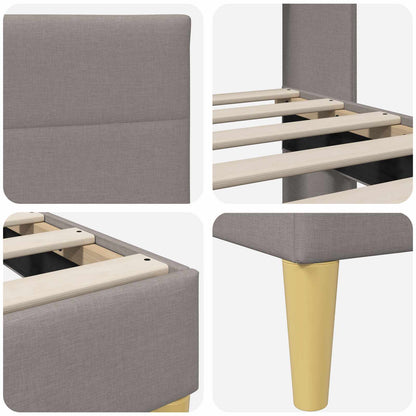 Struttura del letto con testiera Tortora 80 x 200 cm Tessuto | homemem39