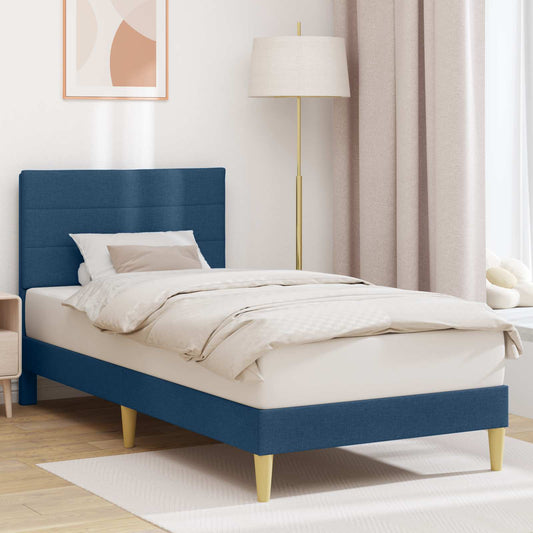 Struttura del letto con testiera Blu 80 x 200 cm Tessuto | homemem39
