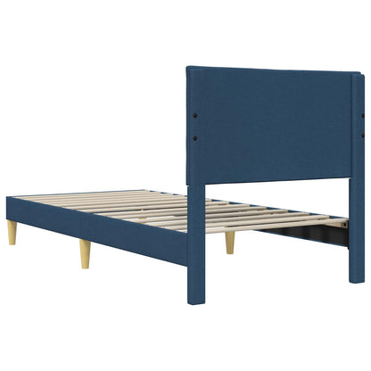 Struttura del letto con testiera Blu 80 x 200 cm Tessuto | homemem39