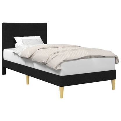 Struttura del letto con testiera Nero 90 x 190 cm Tessuto | homemem39