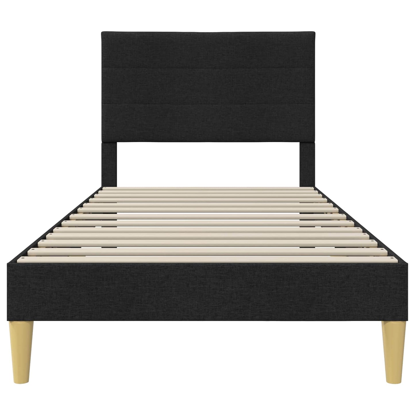 Struttura del letto con testiera Nero 90 x 190 cm Tessuto | homemem39