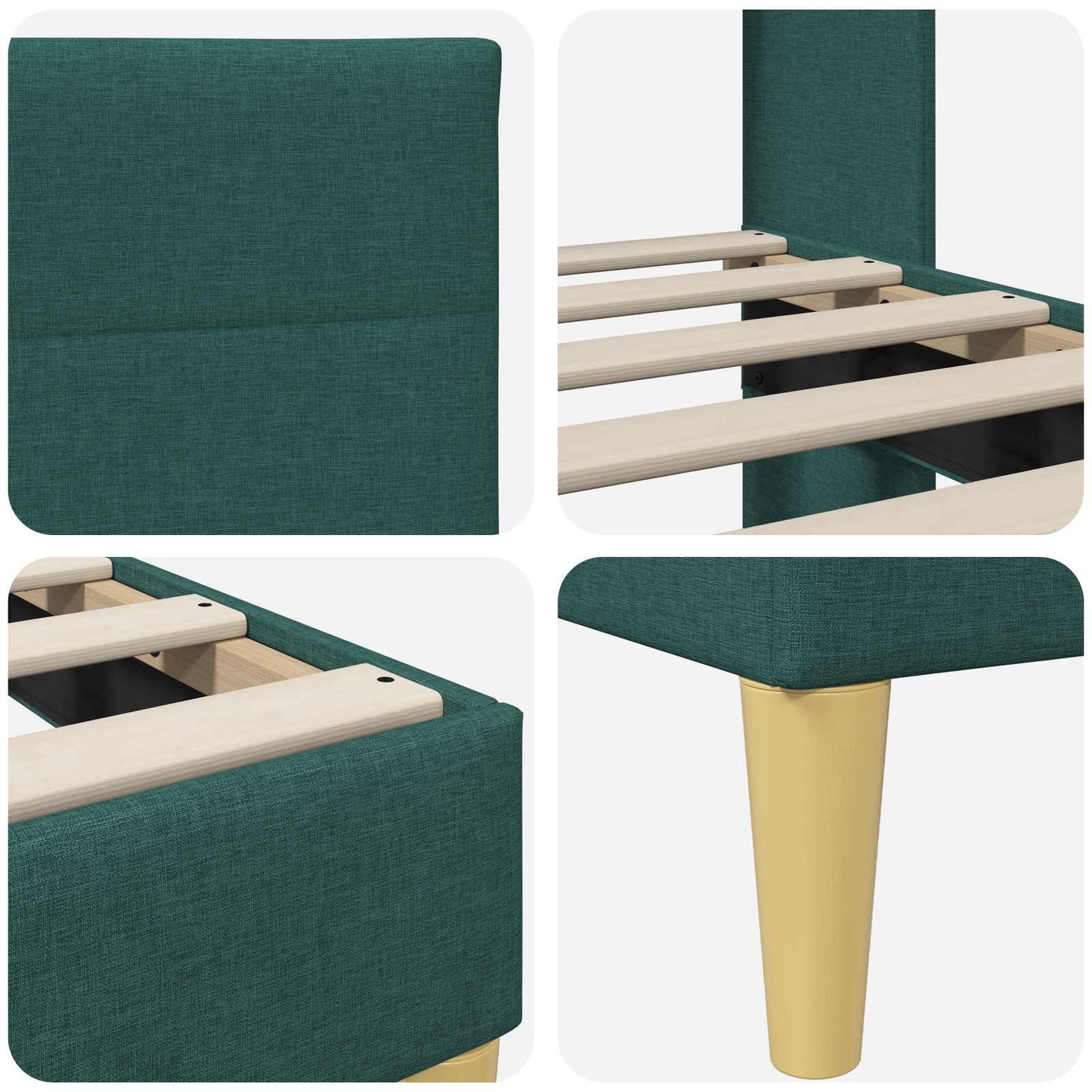 Struttura del letto Verde Scuro 90 x 190 cm Tessuto | homemem39