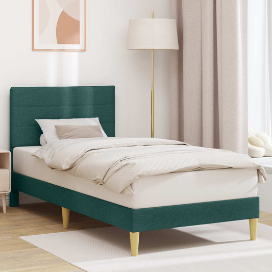 Struttura del letto Verde Scuro 90 x 190 cm Tessuto | homemem39