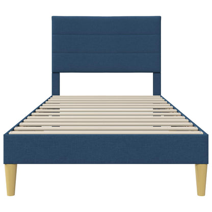 Struttura del letto con testiera Blu 90 x 190 cm Tessuto | homemem39