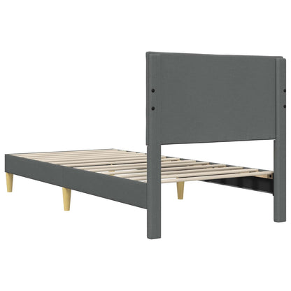Struttura del letto Grigio Scuro 90 x 200 cm Tessuto | homemem39