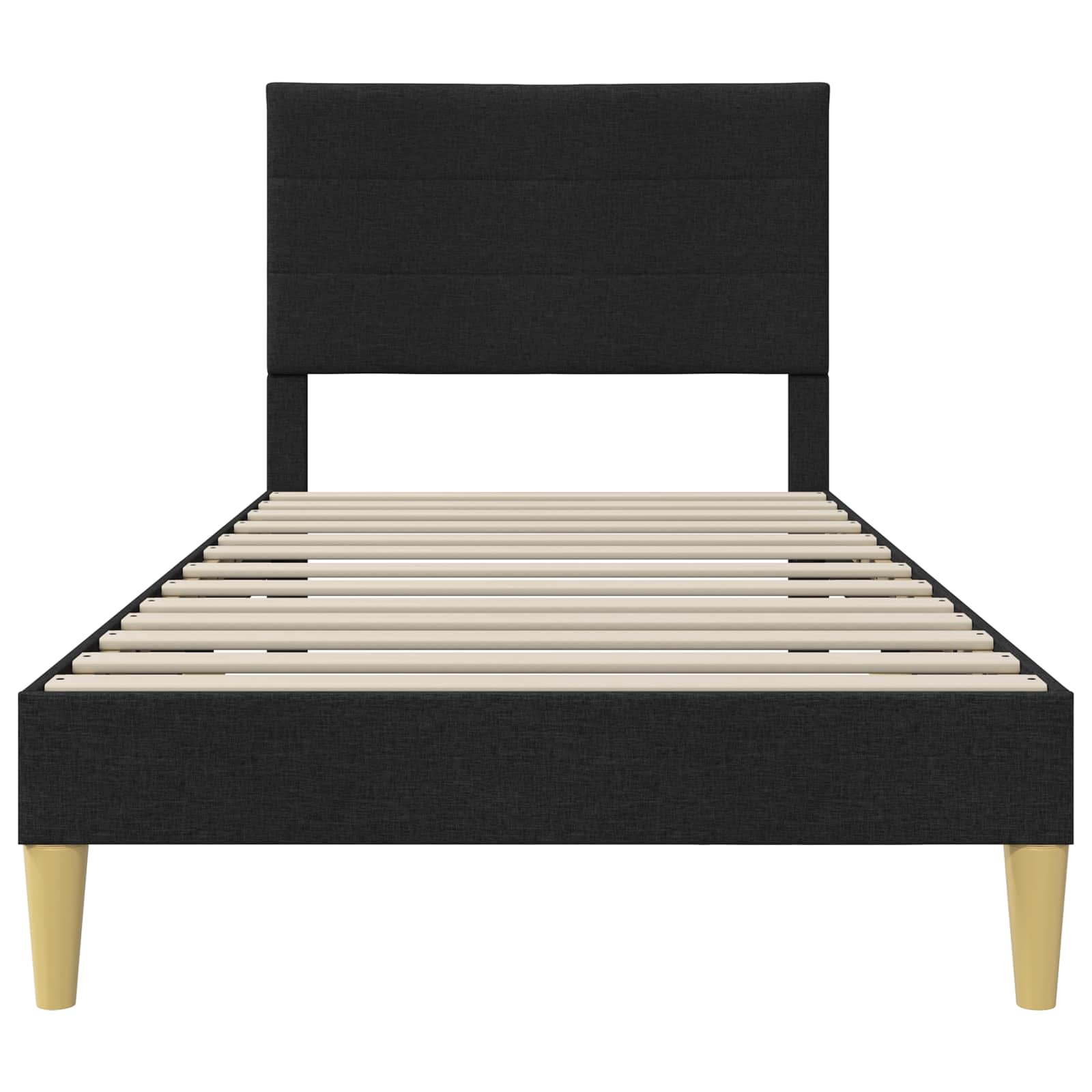 Struttura del letto con testiera Nero 90 x 200 cm Tessuto | homemem39