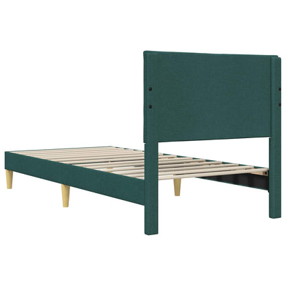 Struttura del letto Verde Scuro 90 x 200 cm Tessuto | homemem39