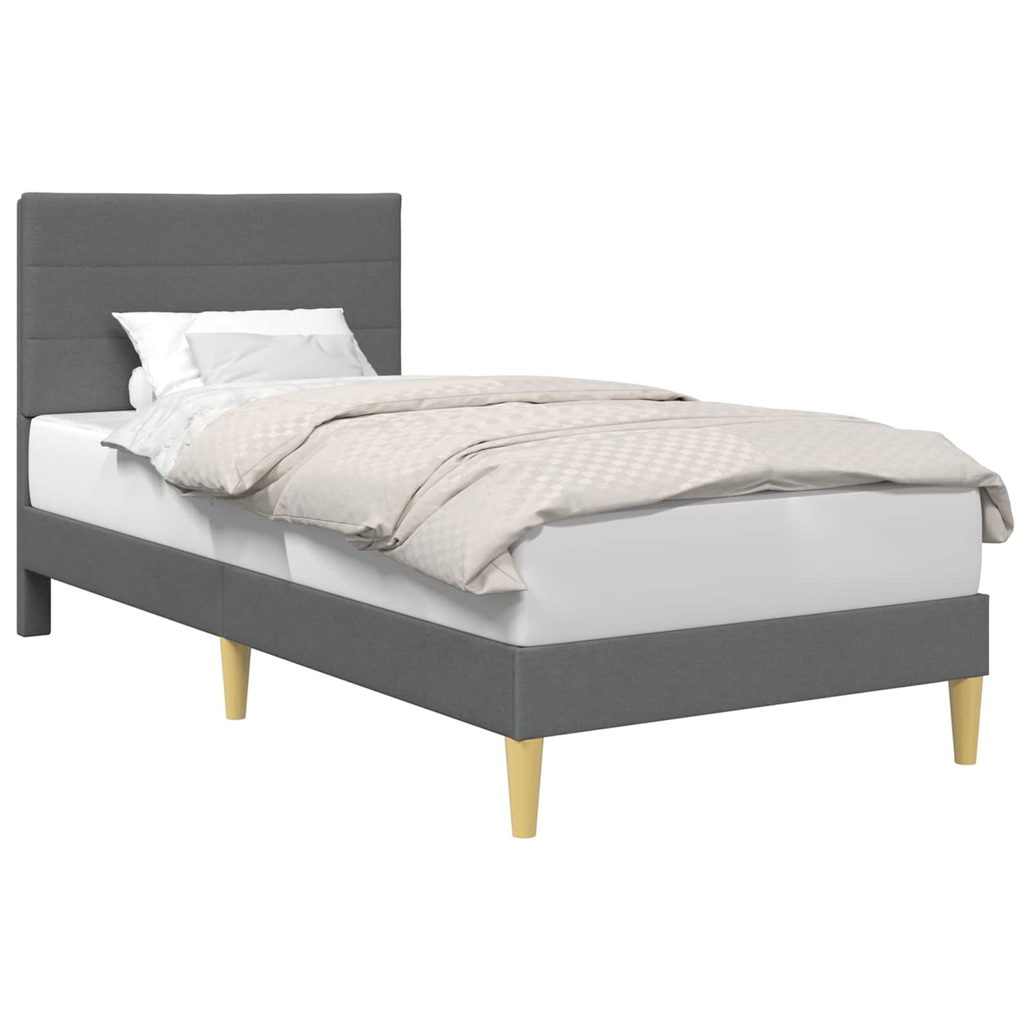 Struttura del letto Grigio Scuro 100 x 200 cm Tessuto | homemem39