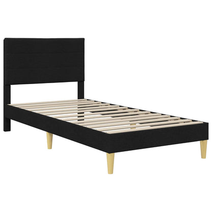 Struttura del letto con testiera Nero 100 x 200 cm Tessuto | homemem39