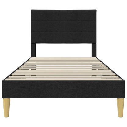 Struttura del letto con testiera Nero 100 x 200 cm Tessuto | homemem39