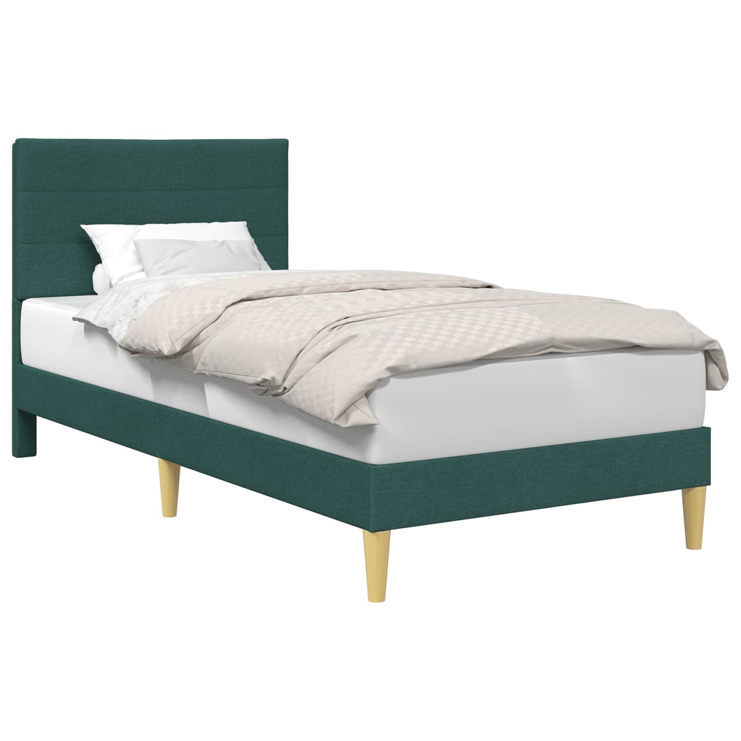 Struttura del letto Verde Scuro 100 x 200 cm Tessuto | homemem39