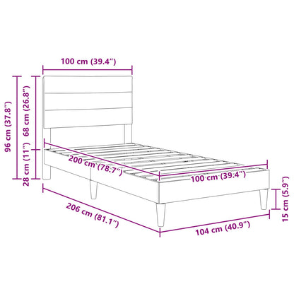 Struttura del letto con testiera Blu 100 x 200 cm Tessuto | homemem39