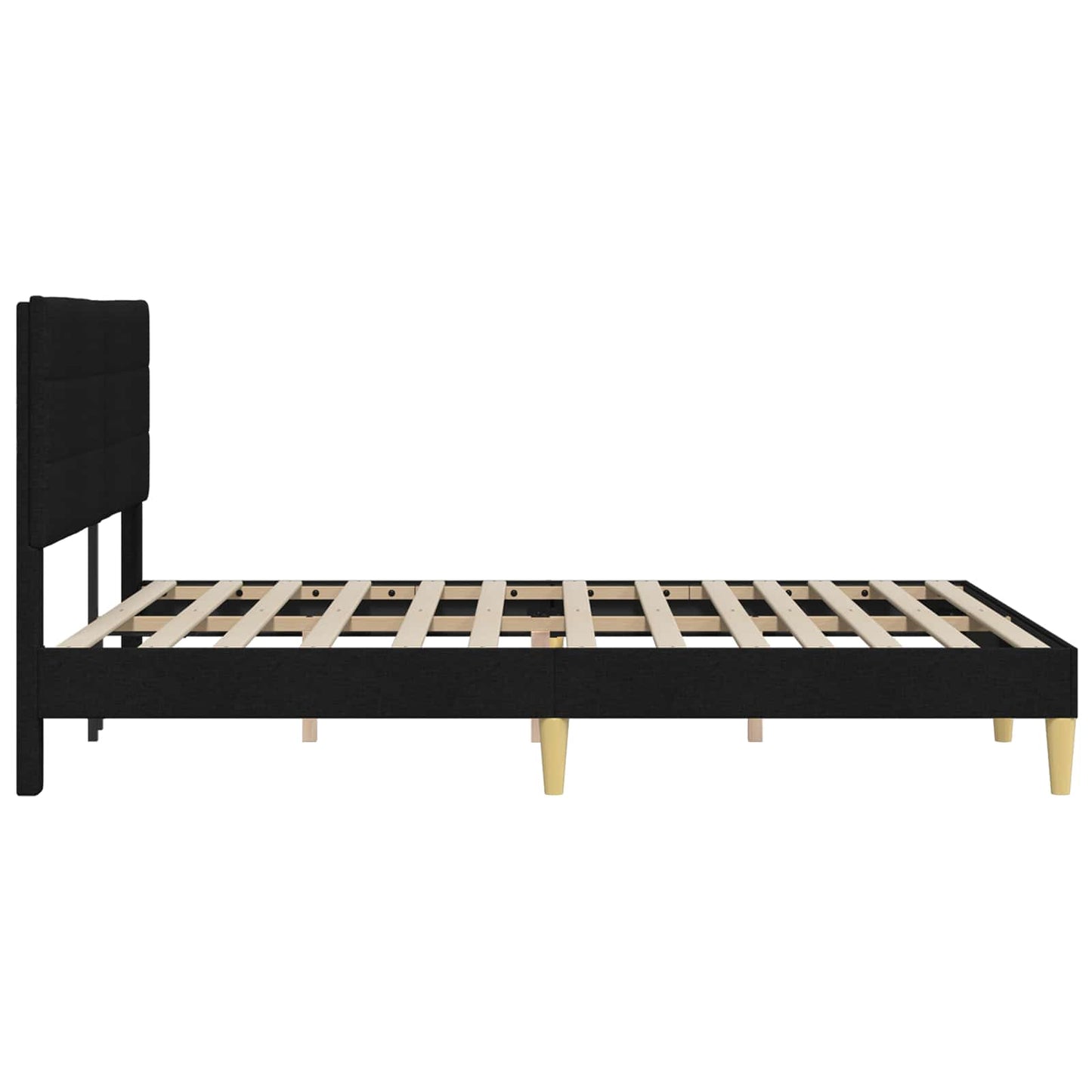 Struttura del letto con testiera Nero 120 x 190 cm Tessuto | homemem39